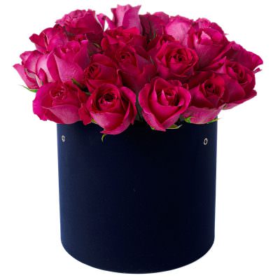 Шляпная коробка с розами «Лунное сияние»